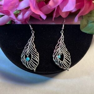 Ethnic Boho style geometric alloy plating turquoise women’s drop earrings